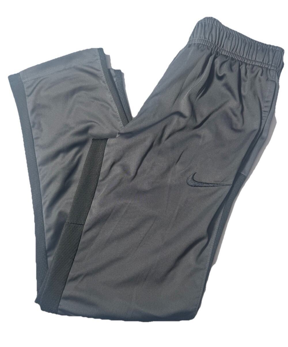 Nike Dri-FIT Athletic Pants Boys Medium Gray Training Joggers Drawstring